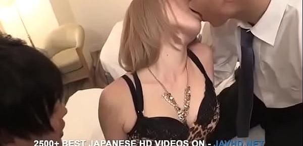  Small tits, Rui Hayakawa, fucked in serious threesome